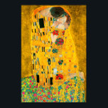Gustav Klimt The Kiss Poster<br><div class="desc">Poster featuring Gustav Klimt’s oil painting with gold leaf The Kiss (1908). A man and woman, wearing brilliant golden colours, lovingly embrace and kiss in a field of flowers. A great gift for fans of Art Nouveau and Austrian art.</div>