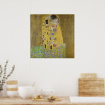 Gustav Klimt The Kiss Poster<br><div class="desc">Gustav Klimt's "The Kiss, " painted in 1907-1908,  is a highly celebrated oil and gold leaf on canvas masterpiece that depicts a couple locked in a passionate embrace on a vibrant flower meadow,  symbolizing love,  spiritual transcendence,  and the union of man and woman within the Art Nouveau style.</div>