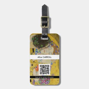 Gustav Klimt - The Kiss - QR Code Luggage Tag