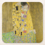 Gustav Klimt - The Kiss Square Paper Coaster<br><div class="desc">The Kiss / Der Kuss - Gustav Klimt in 1907-1908</div>