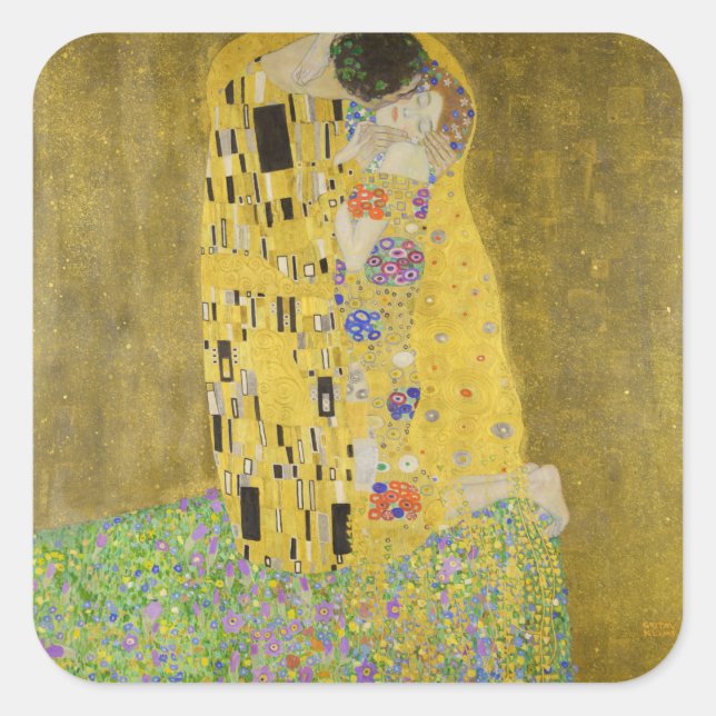 Gustav Klimt - The Kiss Square Sticker (Front)
