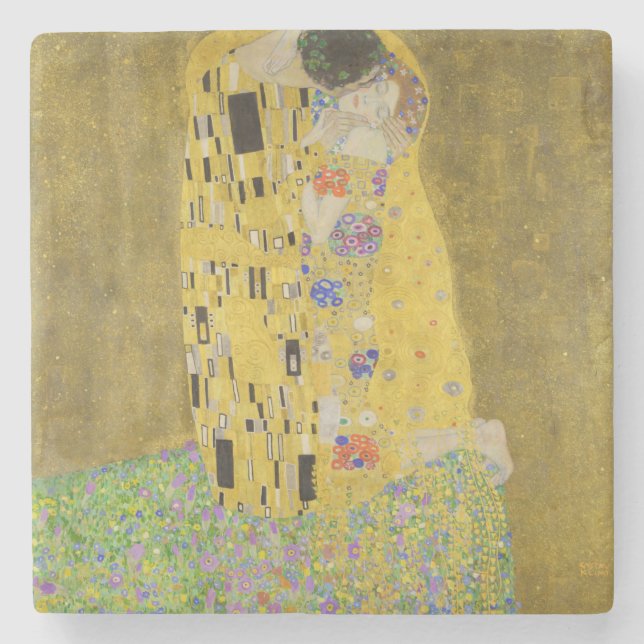 Gustav Klimt - The Kiss Stone Coaster (Front)