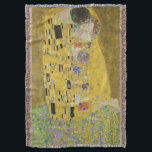 Gustav Klimt - The Kiss Throw Blanket<br><div class="desc">The Kiss / Der Kuss - Gustav Klimt in 1907-1908</div>