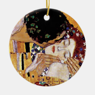Gustav Klimt - The Kiss - Vintage Art Nouveau Ceramic Ornament