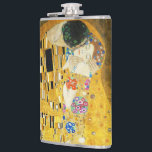 Gustav Klimt The Kiss Vintage Art Nouveau Painting Hip Flask<br><div class="desc">Gustav Klimt The Kiss Vintage Art Nouveau Painting The Kiss (In German: Der Kuss) was painted by the Austrian Symbolist painter Gustav Klimt between 1907 and 1908, the highpoint of his Golden Period, when he painted a number of works in a similar gilded style. The painting is widely considered a...</div>