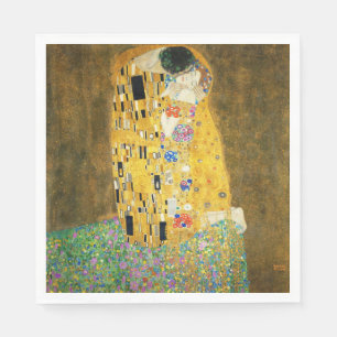 Gustav Klimt The Kiss Vintage Art Nouveau Painting Napkin