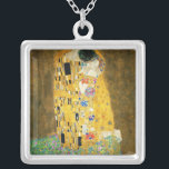 Gustav Klimt The Kiss Vintage Art Nouveau Painting Silver Plated Necklace<br><div class="desc">Gustav Klimt The Kiss Vintage Art Nouveau Painting The Kiss (In German: Der Kuss) was painted by the Austrian Symbolist painter Gustav Klimt between 1907 and 1908, the highpoint of his Golden Period, when he painted a number of works in a similar gilded style. The painting is widely considered a...</div>