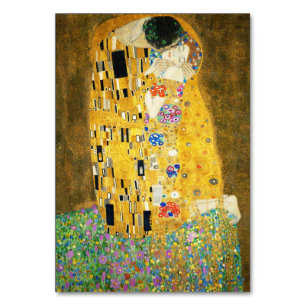 Gustav Klimt The Kiss Vintage Art Nouveau Painting Table Number