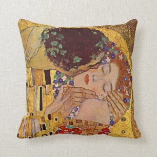 Gustav Klimt The Kiss Vintage Throw Pillow
