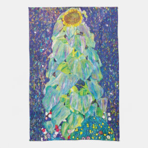 Gustav Klimt - The Sunflower Fine Art Painting Kitchen Towel