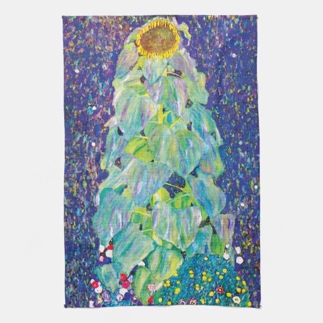 Gustav Klimt - The Sunflower Fine Art Painting Kitchen Towel (Vertical)