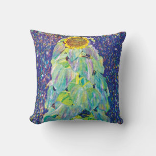 Gustav Klimt - The Sunflower Fine Art Painting Throw Pillow
