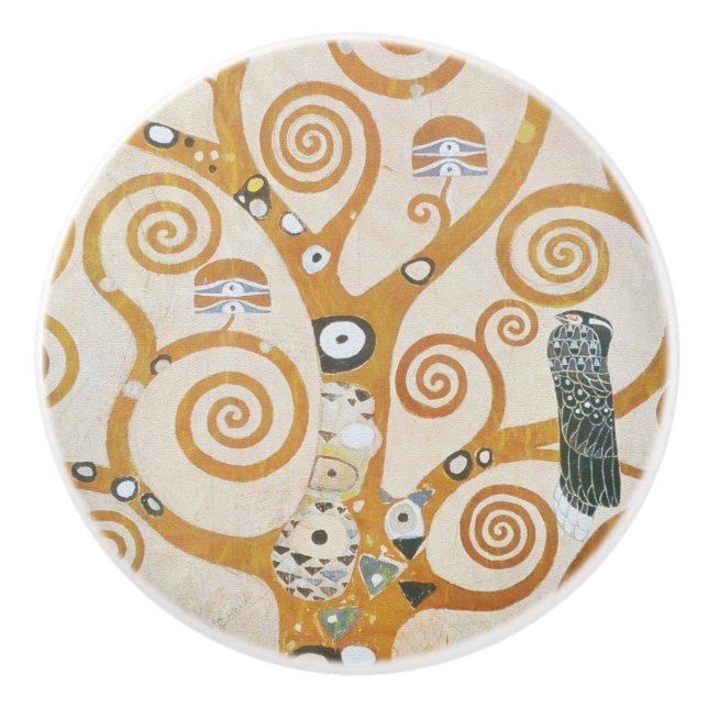 Gustav Klimt The Tree Of Life Art Nouveau Ceramic Knob (Front)