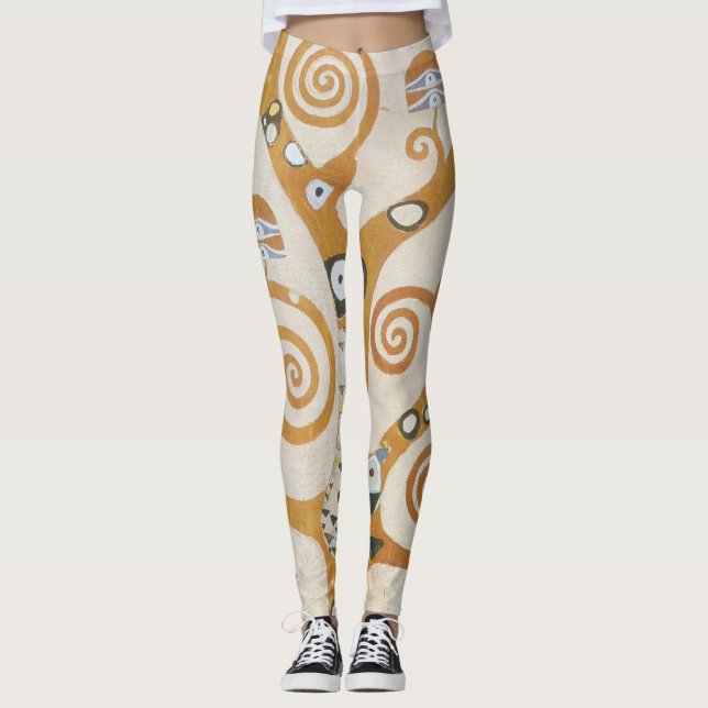 Gustav Klimt The Tree Of Life Art Nouveau Leggings (Front)