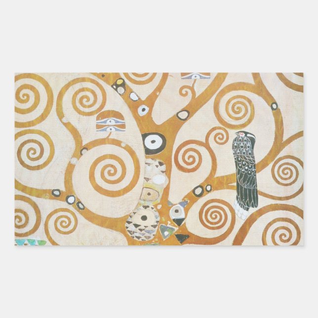 Gustav Klimt The Tree Of Life Art Nouveau Sticker (Front)