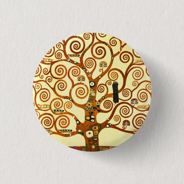 Gustav Klimt The Tree of Life Fine Art 1 Inch Round Button (Front)