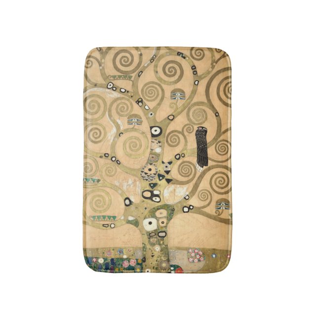 Gustav Klimt - The Tree of Life, Stoclet Frieze Bath Mat (Front Vertical)