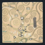Gustav Klimt - The Tree of Life, Stoclet Frieze Stone Coaster<br><div class="desc">The Tree of Life,  Stoclet Frieze,  central part of left panel - Gustav Klimt,  Cardboard,  1909</div>
