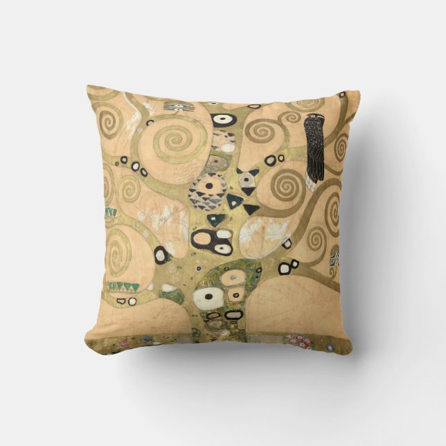 Gustav Klimt - The Tree of Life, Stoclet Frieze Throw Pillow (Front)
