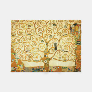 Gustav Klimt The Tree Of Life Vintage Art Nouveau Fleece Blanket
