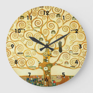 Gustav Klimt The Tree Of Life Vintage Art Nouveau Large Clock