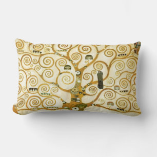 Gustav Klimt The Tree Of Life Vintage Art Nouveau Lumbar Pillow