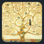 Gustav Klimt The Tree Of Life Vintage Art Nouveau Square Sticker<br><div class="desc">Gustav Klimt The Tree Of Life Vintage Art Nouveau Painting The Tree of Life, Stoclet Frieze (French: L'Arbre de Vie, Stoclet Frieze) is a painting by Austrian symbolist painter Gustav Klimt. It was completed in 1909 and is based on the Art Nouveau (Modern) style in a symbolic painting genre. It...</div>