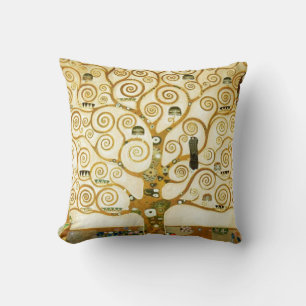 Gustav Klimt The Tree Of Life Vintage Art Nouveau Throw Pillow
