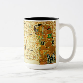 Gustav Klimt The Tree Of Life Vintage Art Nouveau Two-Tone Coffee Mug