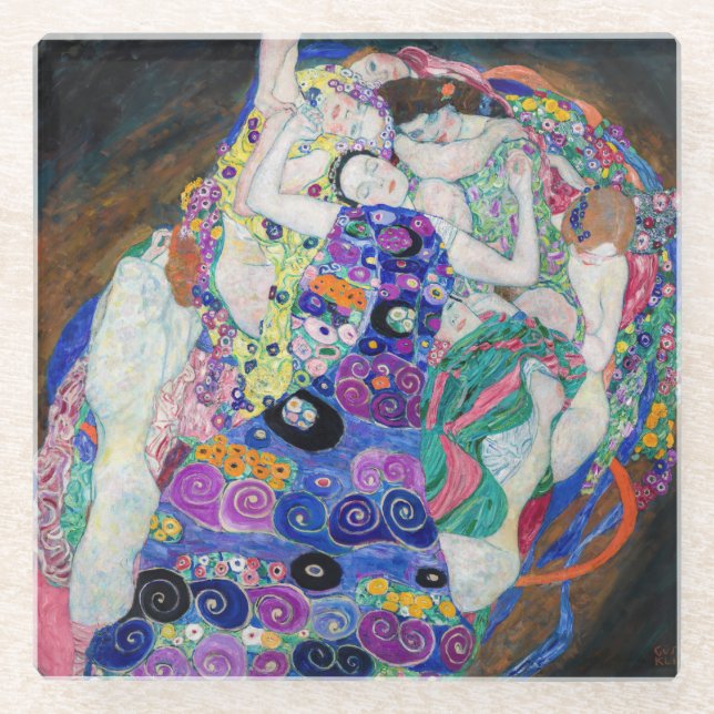 Gustav Klimt - The Virgin Glass Coaster (Front)