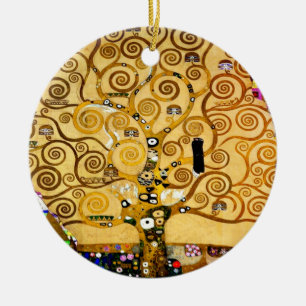 Gustav Klimt Tree of Life Art Nouveau Ceramic Ornament