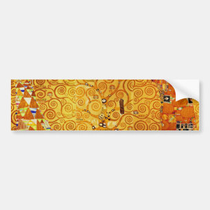 Gustav Klimt Tree of Life: Art Nouveau Symbolist Bumper Sticker