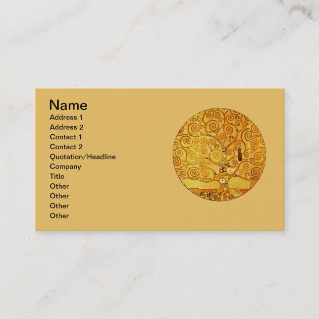 Gustav Klimt Tree of Life: Art Nouveau Symbolist Business Card (Front)