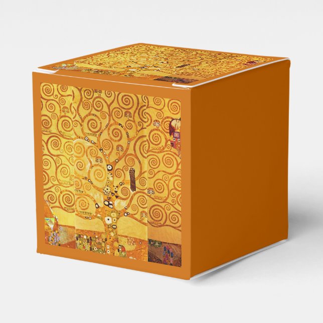 Gustav Klimt Tree of Life: Art Nouveau Symbolist Favor Box (Front Side)