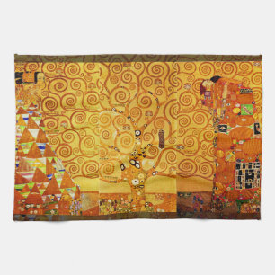 Gustav Klimt Tree of Life: Art Nouveau Symbolist Kitchen Towel
