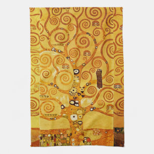 Gustav Klimt Tree of Life: Art Nouveau Symbolist Kitchen Towel