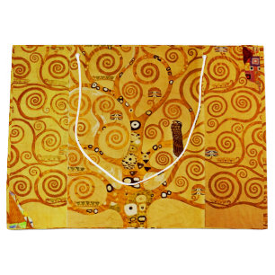 Gustav Klimt Tree of Life: Art Nouveau Symbolist Large Gift Bag
