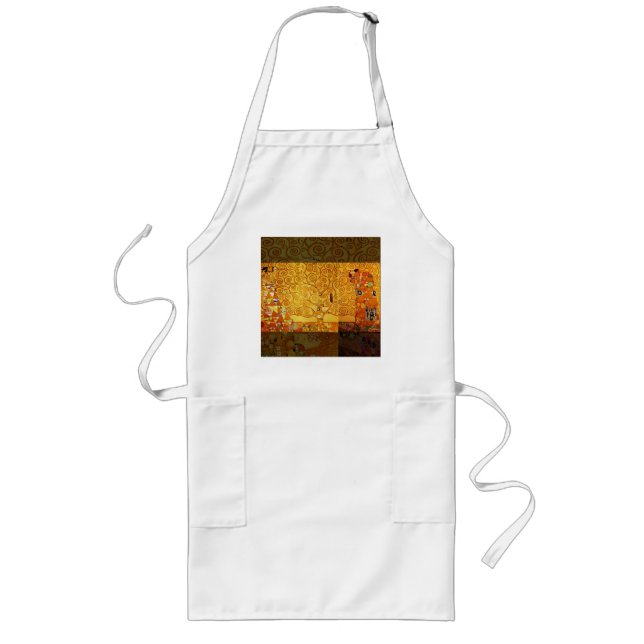 Gustav Klimt Tree of Life: Art Nouveau Symbolist Long Apron (Front)