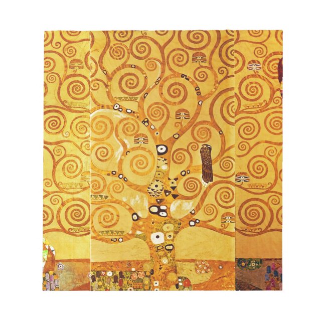 Gustav Klimt Tree of Life: Art Nouveau Symbolist Notepad (Front)