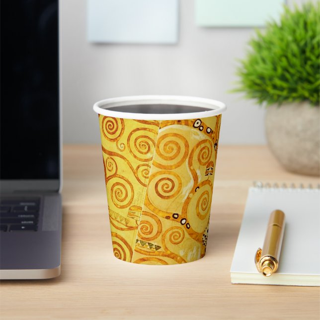 Gustav Klimt Tree of Life: Art Nouveau Symbolist Paper Cups (Insitu)