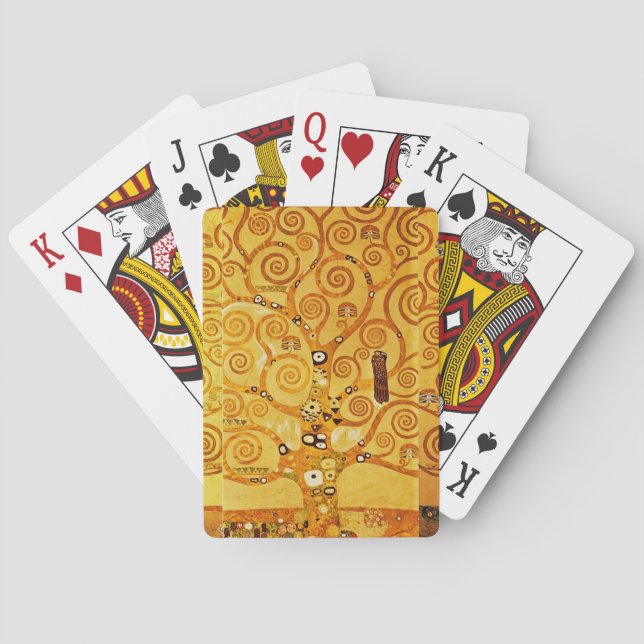 Gustav Klimt Tree of Life: Art Nouveau Symbolist Playing Cards (Back)