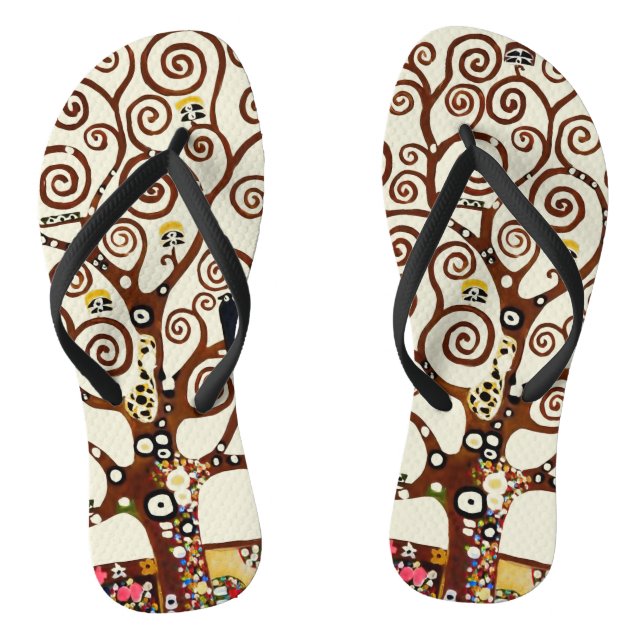 Gustav Klimt, Tree of Life Flip Flops (Footbed)