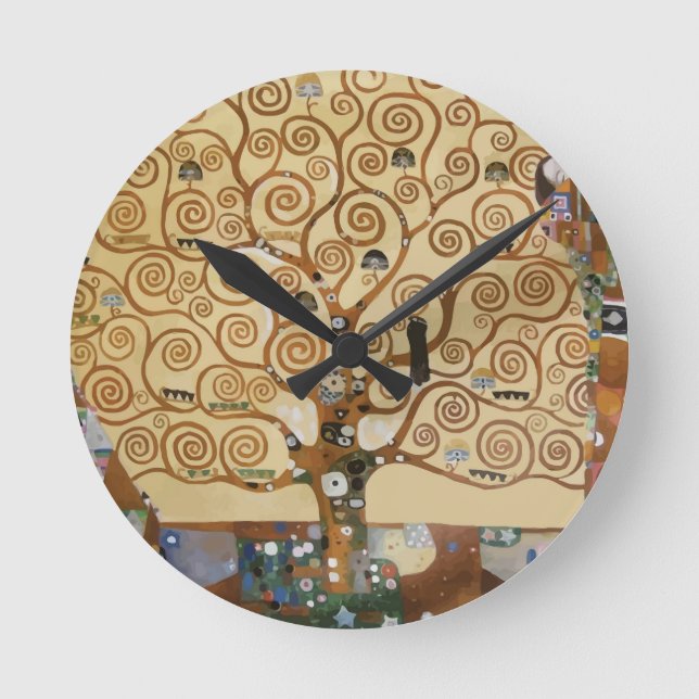 Gustav Klimt Tree Of Life Round Clock (Front)
