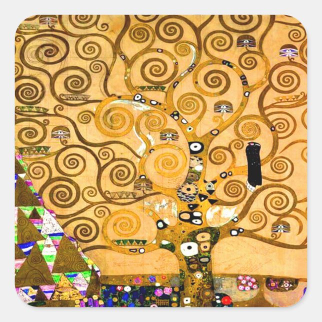 Gustav Klimt Tree of Life Square Sticker (Front)