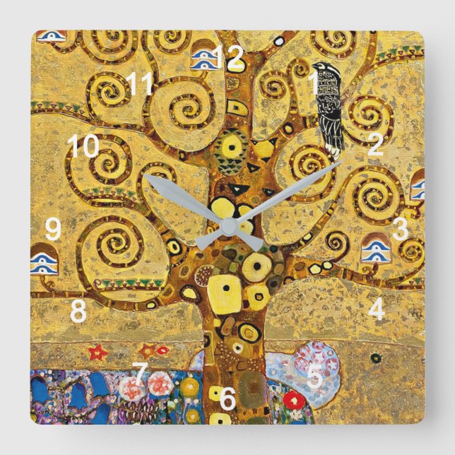 Gustav Klimt , “ Tree of life ” Square Wall Clock (Front)