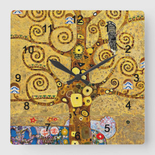 Gustav Klimt , "Tree of life" Square Wall Clock
