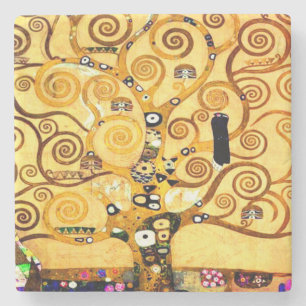 Gustav Klimt Tree of Life Stone Coaster