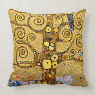Gustav Klimt , "Tree of Life" Throw Pillow