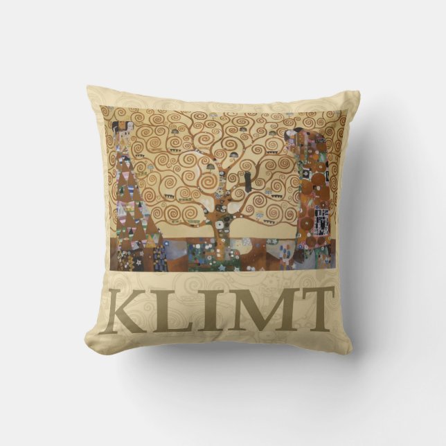 Gustav Klimt Tree Of Life Throw Pillow (Front)