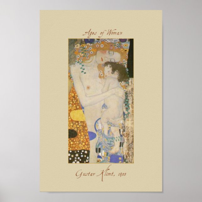 Gustav Klimt Trois ans de femme détail Poster (Devant)